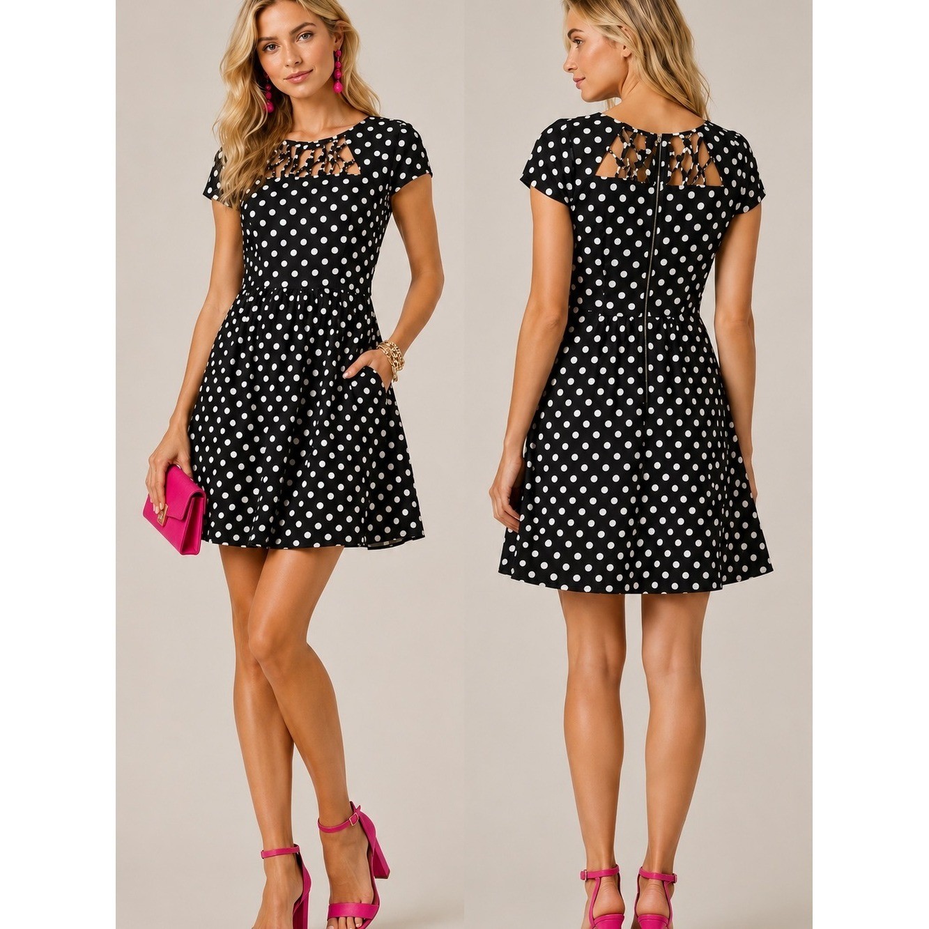 Maeve for Anthropologie | Nicola Polka Dot Fit & Flare Dress | Size 6