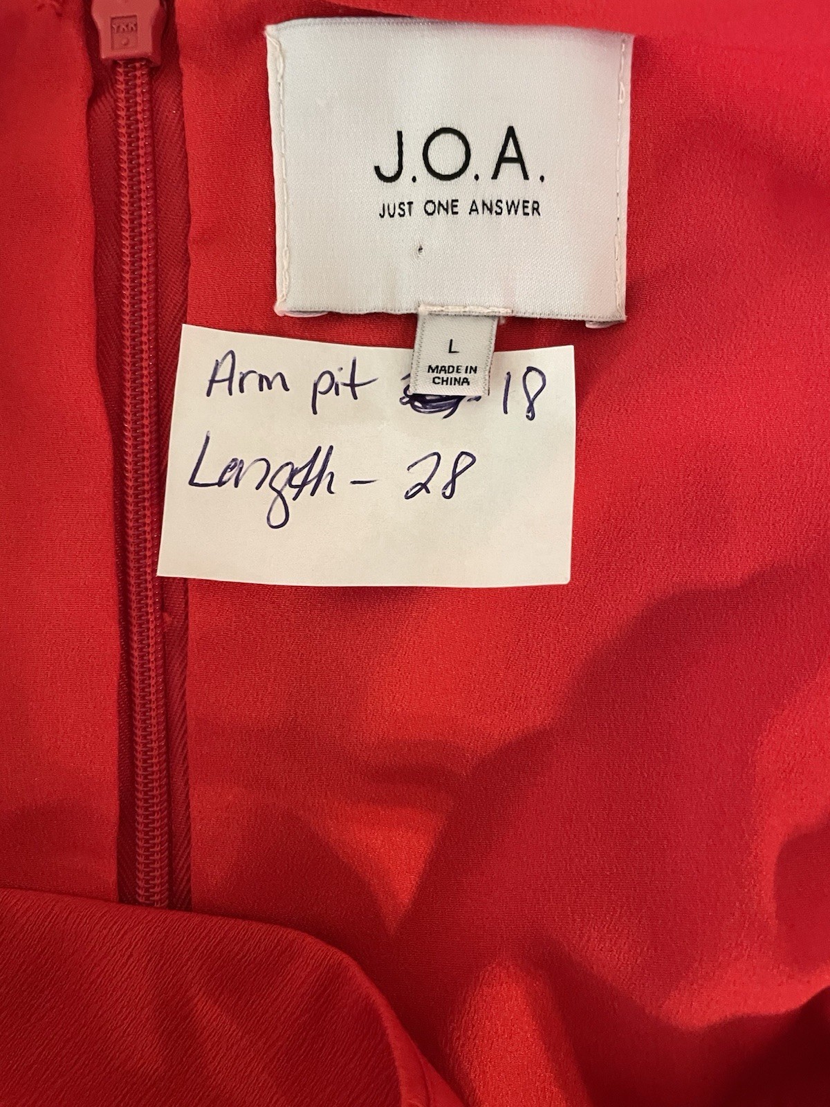 J.O.A Size L Red Orange Mini Dress super great quality