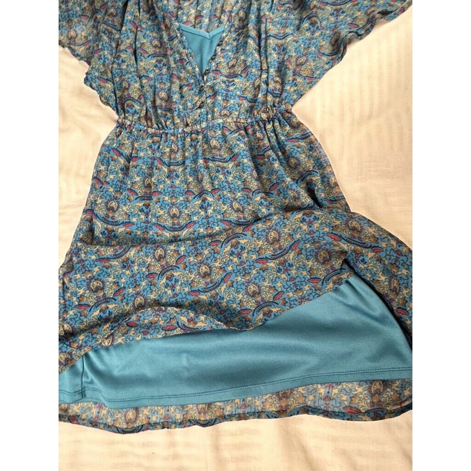Xhilaration Women’s Sz S Babydoll sheer mini dress/tunic Fairy Hippie Bohemian