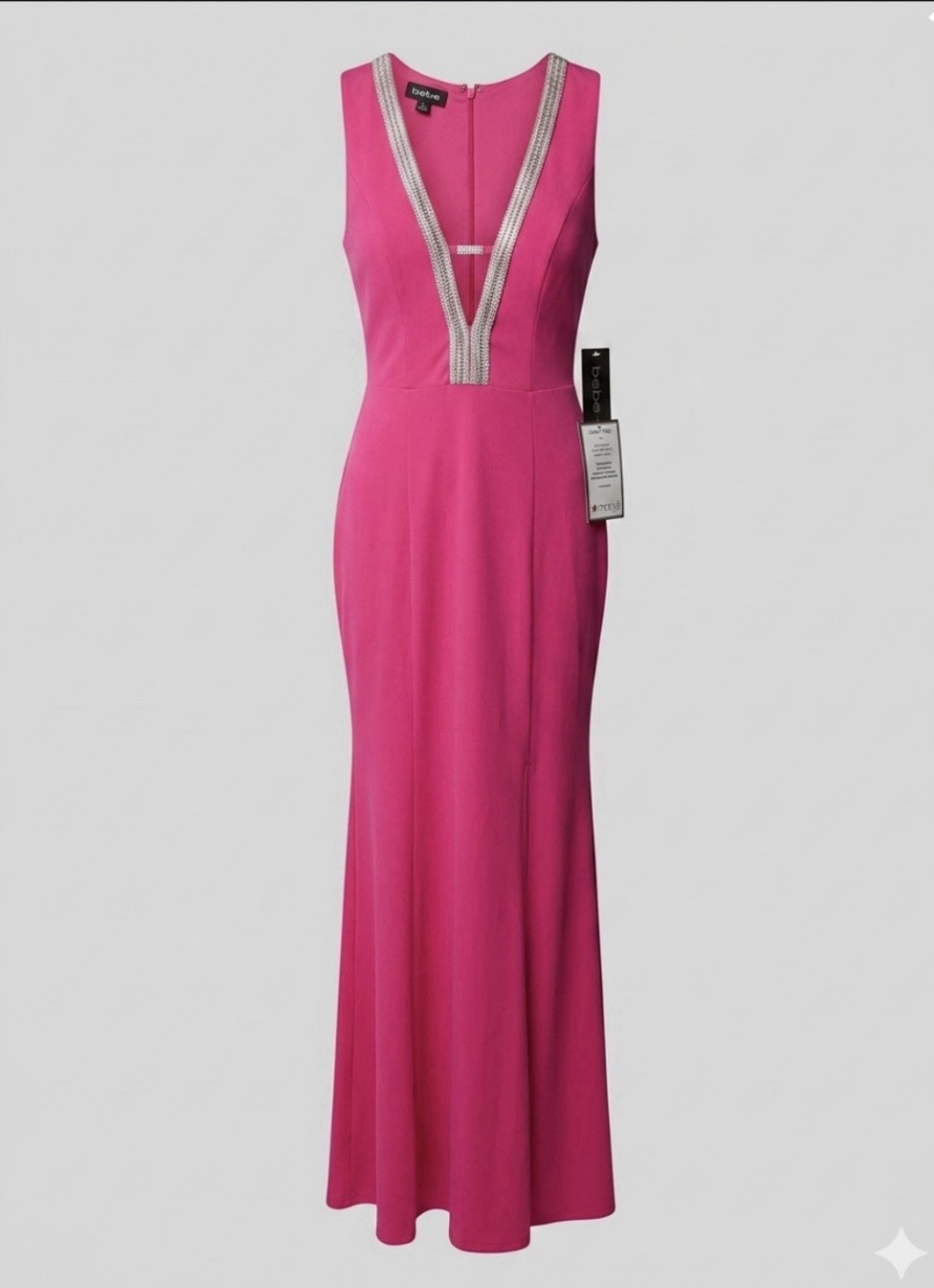 NWT babe Stunning Dress Pink With Stones, High End Brand New With Tags Size S