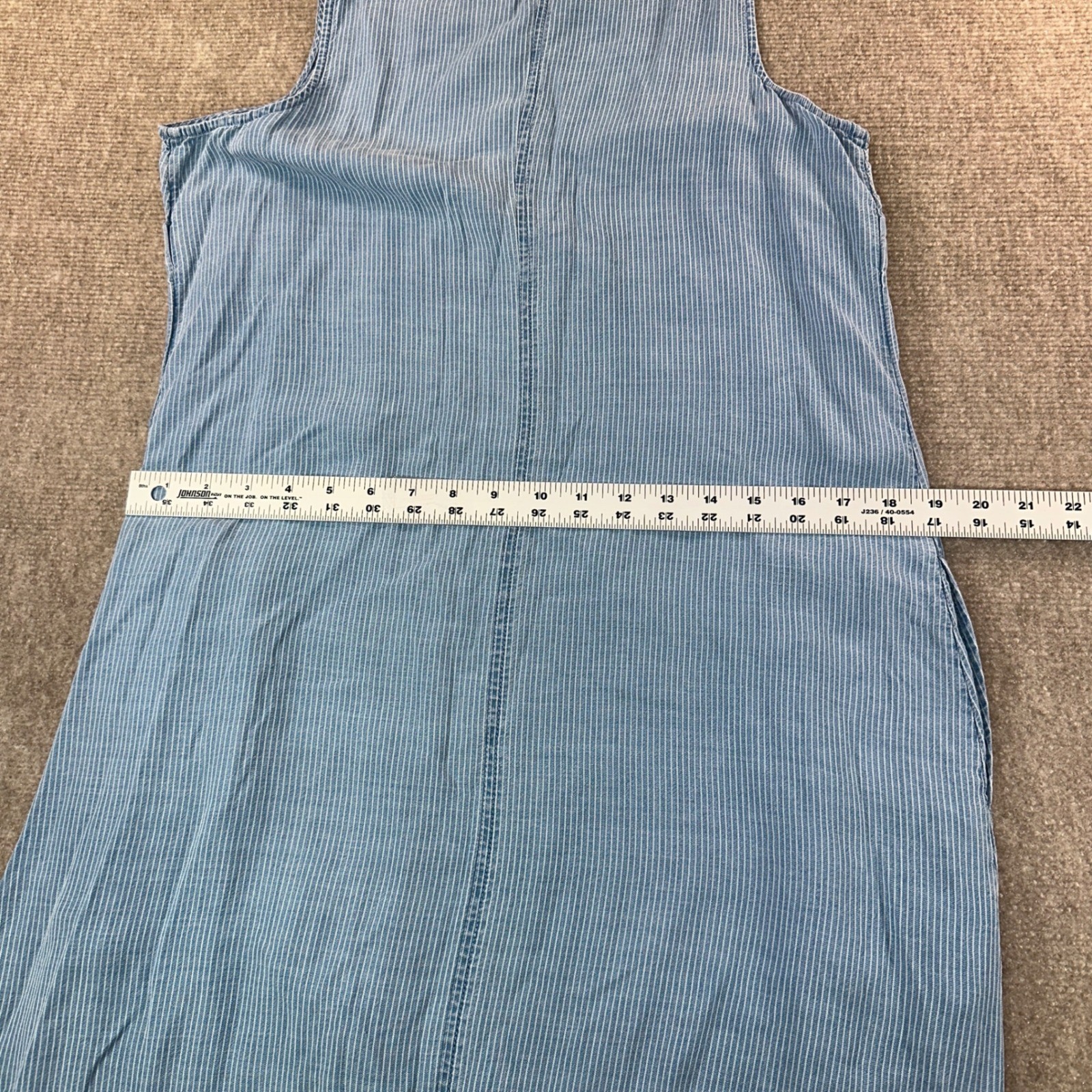 J. Jill Denim Blue White Striped Tencel Lyocell Sleeveless Maxi Dress Small