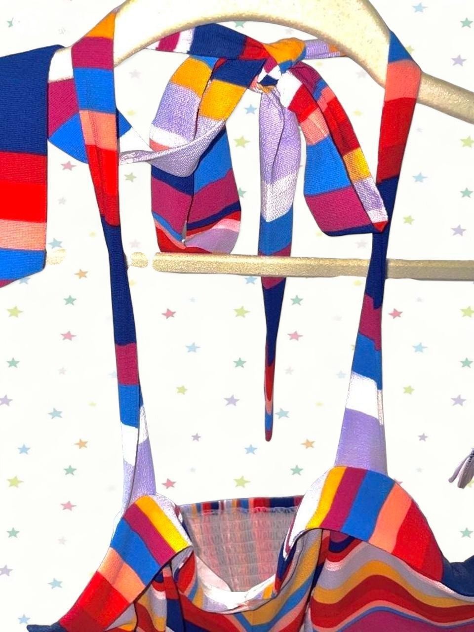 ModCloth Plus Size 2X Multicolor Striped Midi Halter Dress
