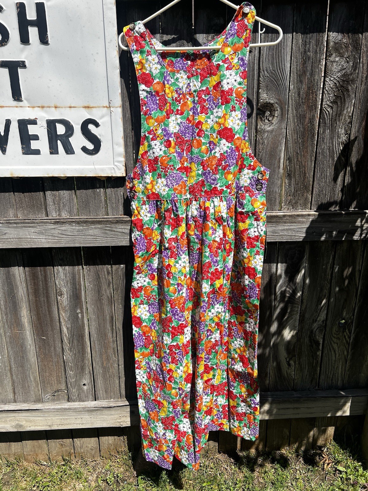 Manor House Vintage Cottagecore Dress- Fruit/Floral Medium Prairie Pockets NWT