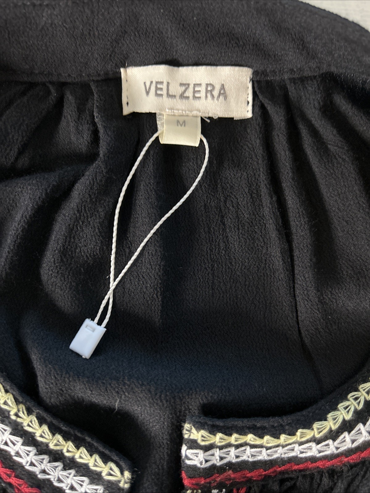 Velzera Aztec Bohemian Tunic Mini Dress Women Med. Festival Hippie Embroidered ￼
