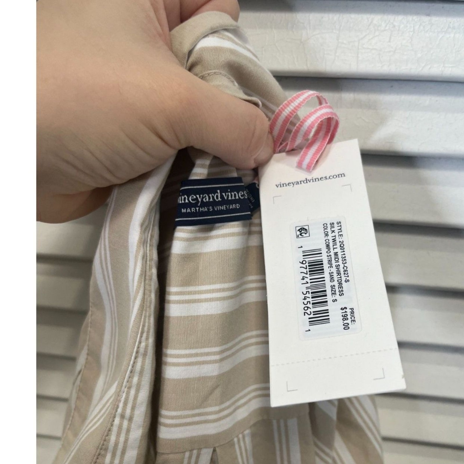 Vineyard Vines Striped Size Small Twill Midi Shirt Dress 98% cotton Preppy