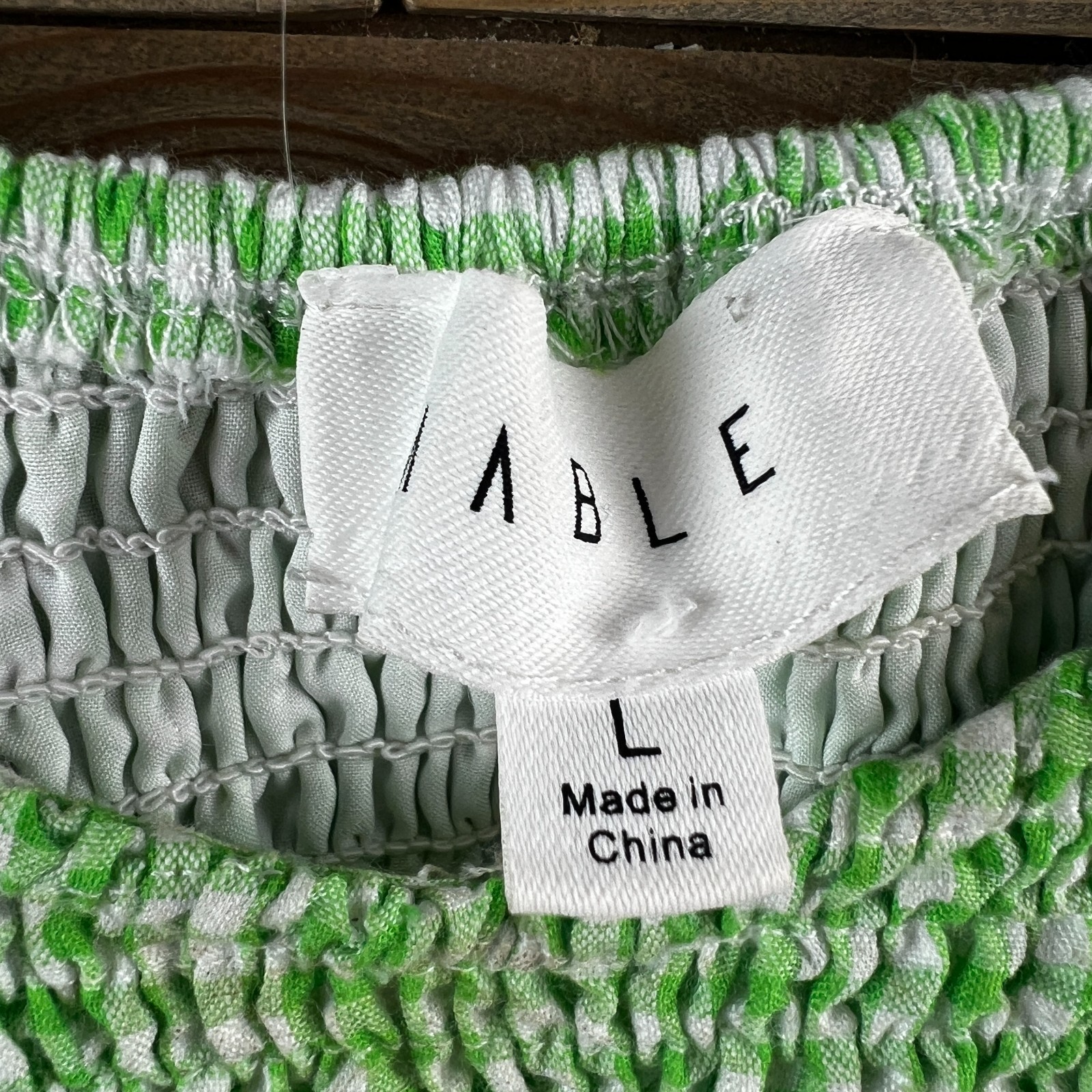 Mable Womens Dress Smocked Gingham Plaid Mini Babydoll Cottagecore Green Large