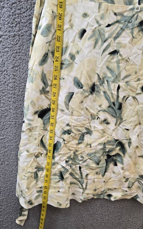 Anne Klein Linen Blend Floral-Print Tie-Waist Dress Women’s 16 White Dove Multi