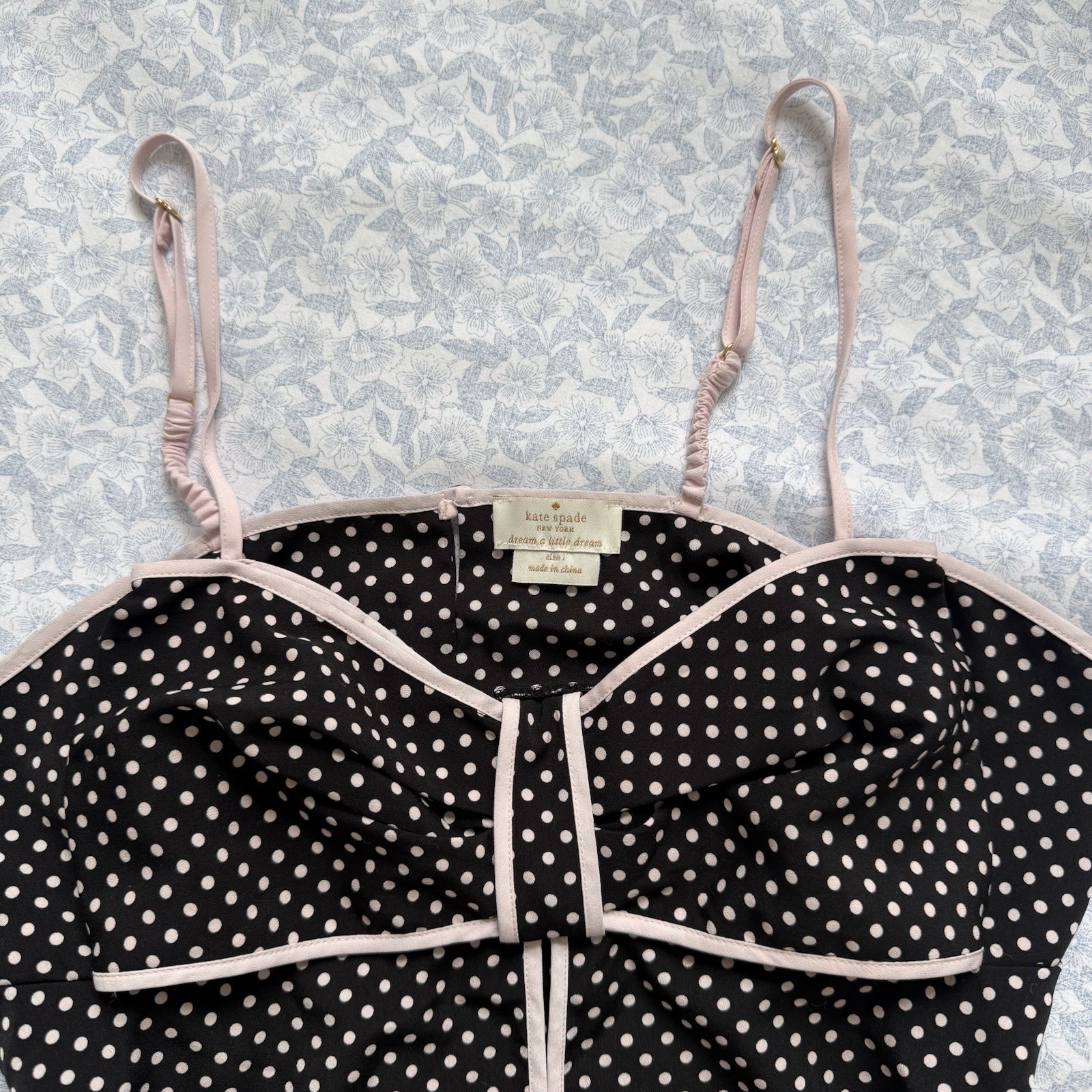 kate spade new york Black/White Polka Dot Sweetheart Fit & Flare Mini Dress 1