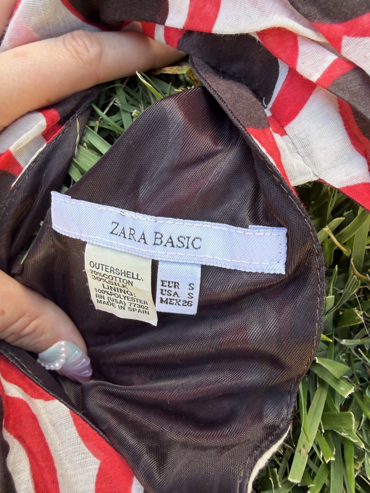 Zara Basic Polka Dot A-Line Short Tank Red/Black/White Sleeveless S