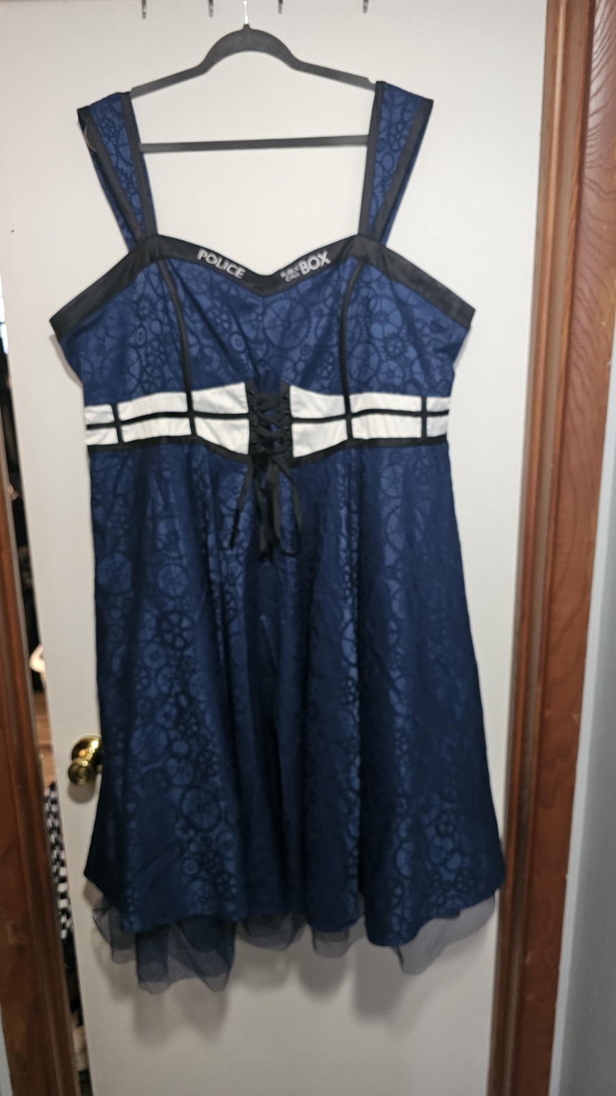 BBC Exclusive Hot Topic Doctor Who Blue Lace-Up Fit & Flare Dress Plus 24