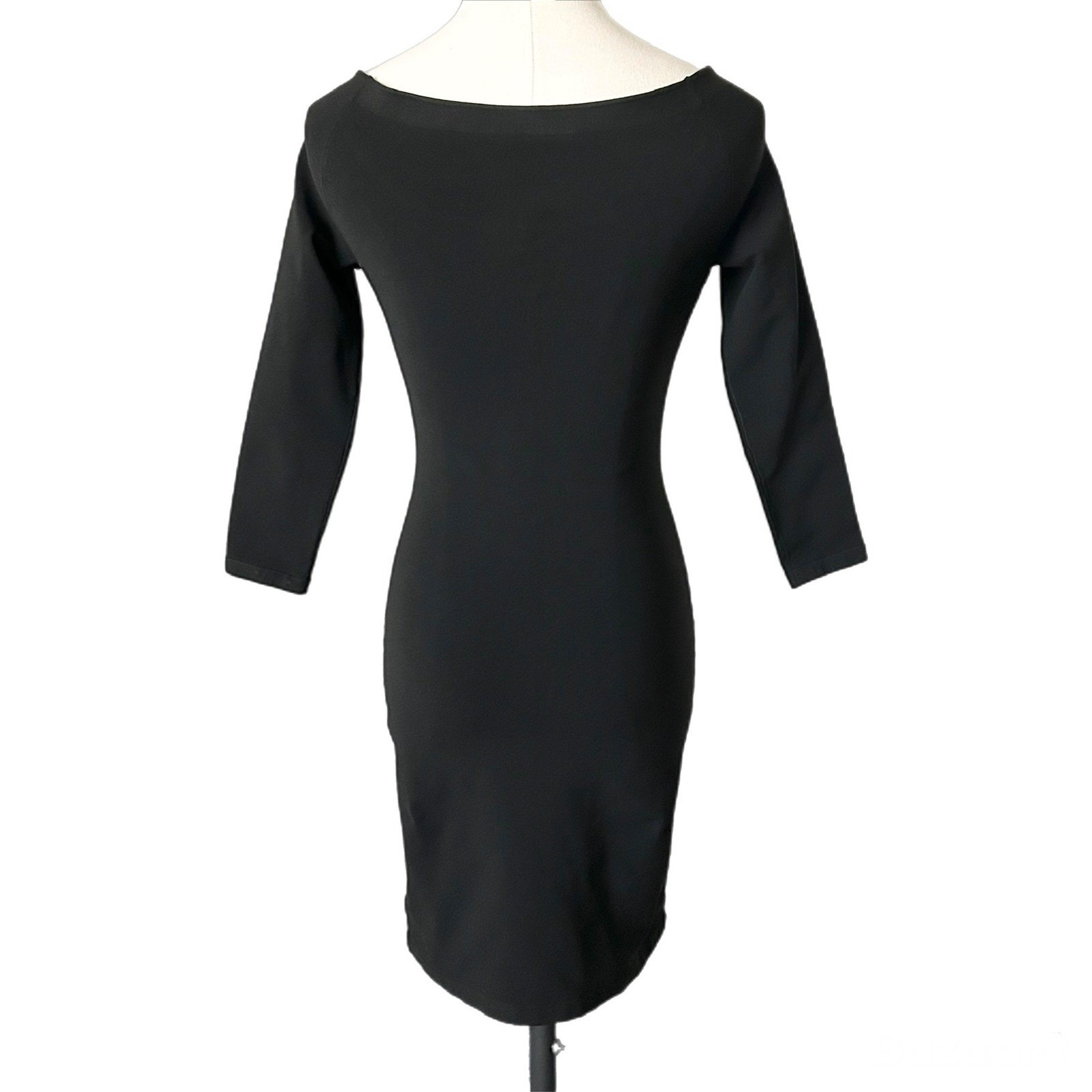 NEW Alexander Wang Black Off-The-Shoulder Bodycon Mini Dress 3/4 Sleeve Size XS