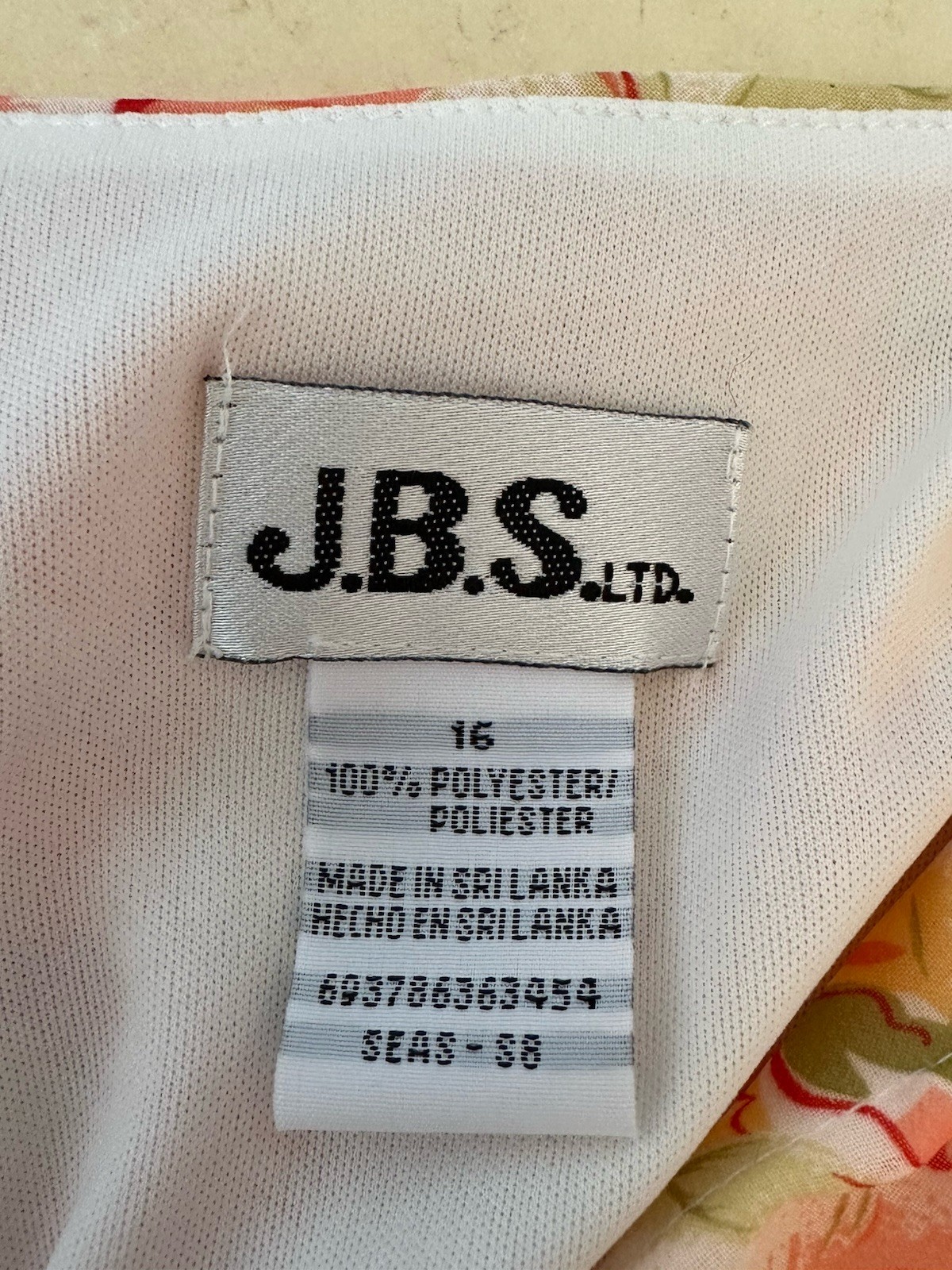J.B.S. Womens Peach White Yellow Green Sleeveless Chiffon Midi Dress Sz 16 Pre-o