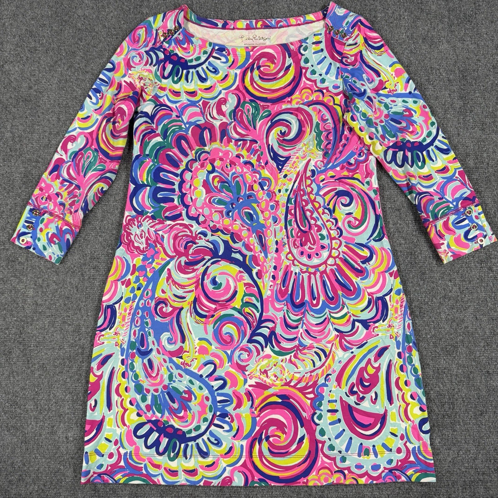 Lilly Pulitzer Sophie Dress Womens Medium Psychedelic Sunshine Colorful Beach