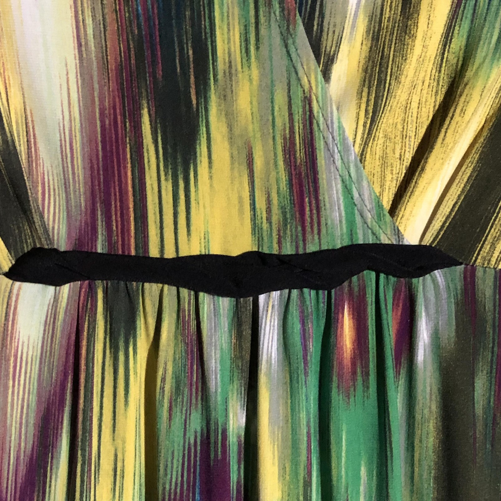 Elementz Dress Womens M Multicolor Abstract Maxi Wrap Jersey Sleeveless Travel