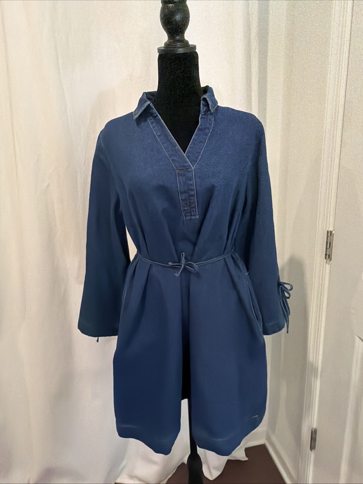 💥Entro🔥Denim Tunic Mini Baby Doll/Resort/City/Modern/Rodeo/Western~Sz~L/EUC💥