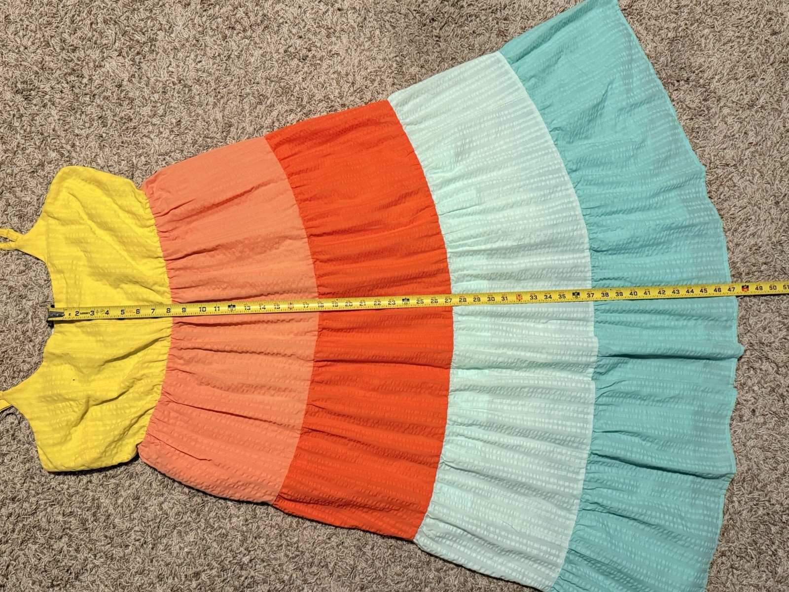 Torrid Womens Color Block Maxi Challis Tiered Dress Plus Size 1XL(14/16)