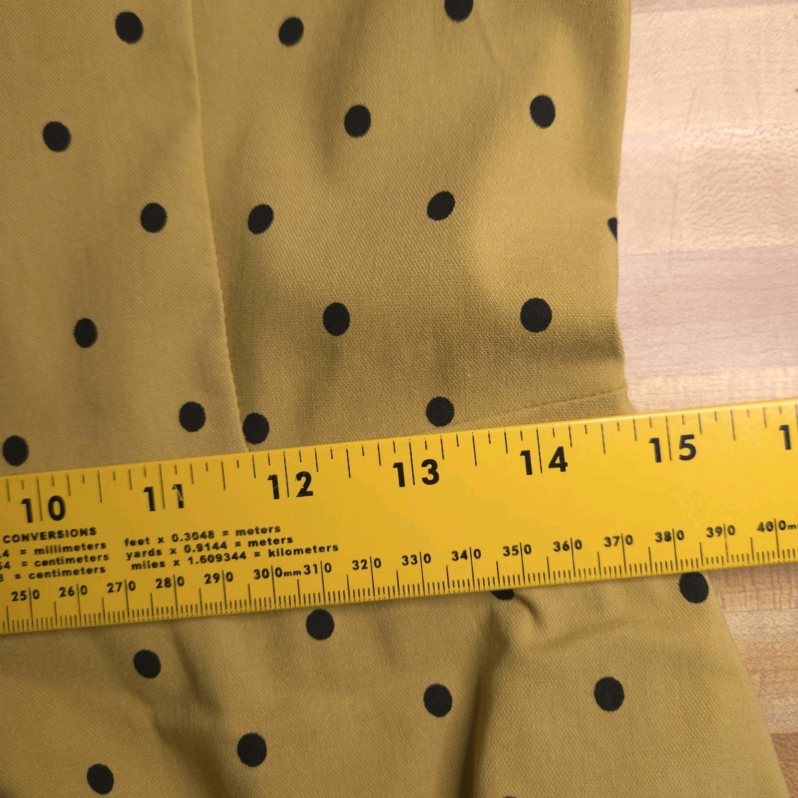 Gown Town Yellow Polka Dot Fit & Flare Dress Womens Large Retro Rockabilly Pin
