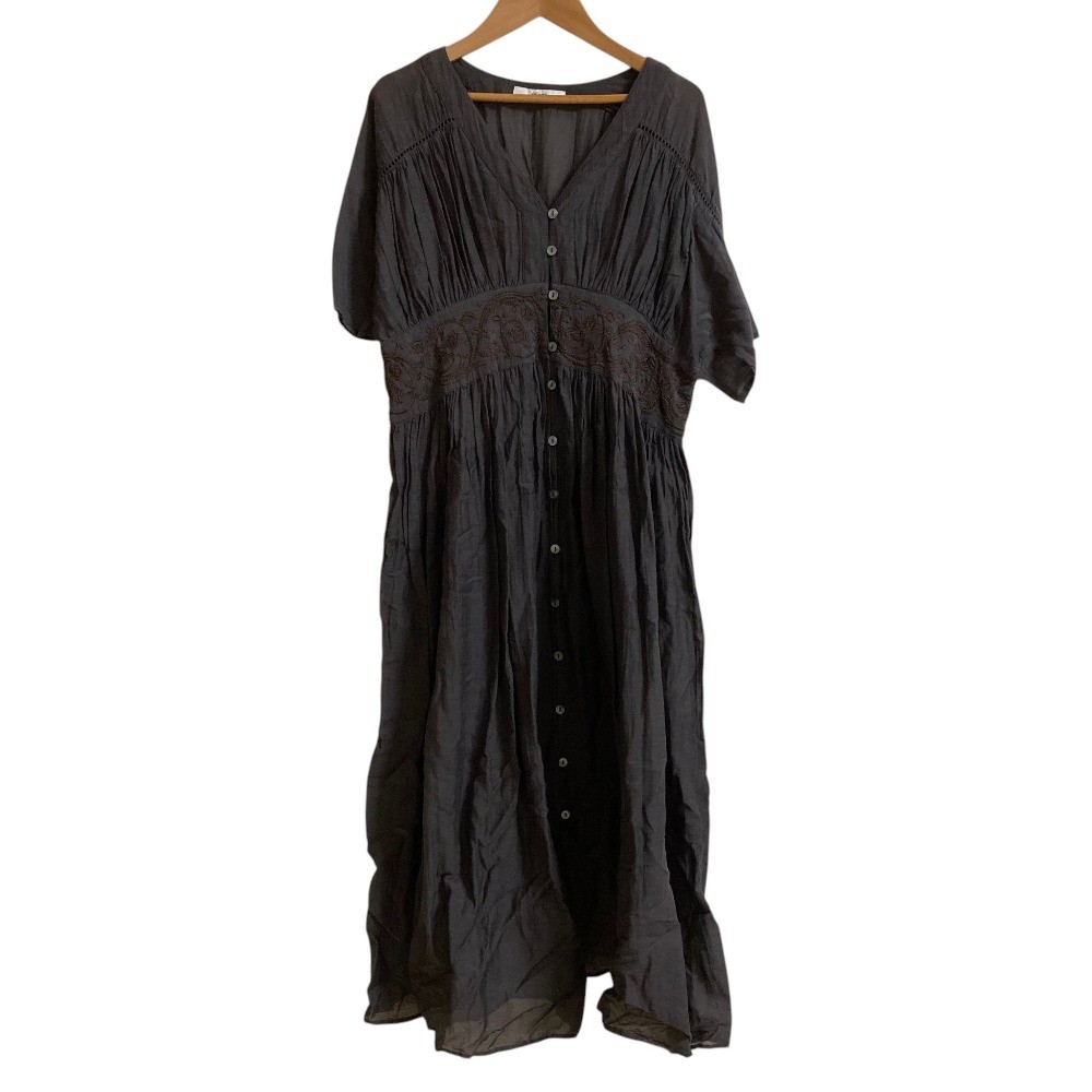 JOURNAL STANDARD relume Embroidery Gathered Dress Free Size Gray Women USED