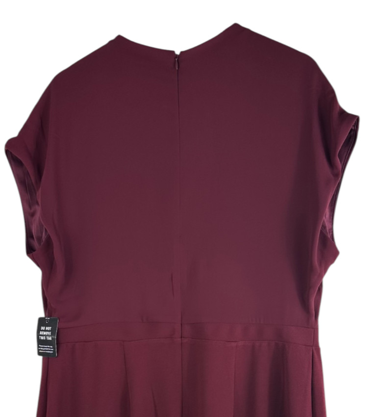 New Express Dress Sheath Shift Sz XL 14 16 Burgundy Maroon Elegant Old Money mm