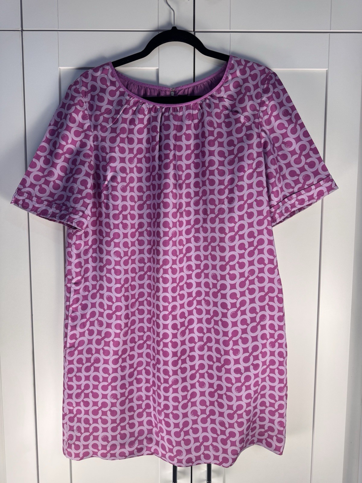 Coach 1941 Women’s Sz L 100% Silk Signature Print Shift Dress Designer Career