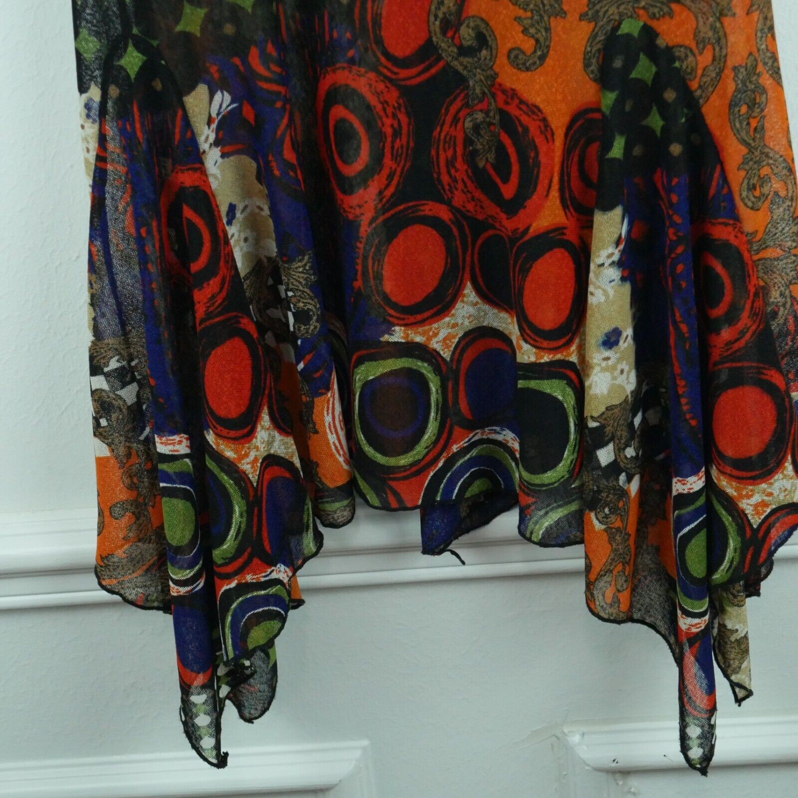 Vintage Y2K Small Dress Micro Mesh Quirky Abstract Asymmetric Hem Fairy Funky