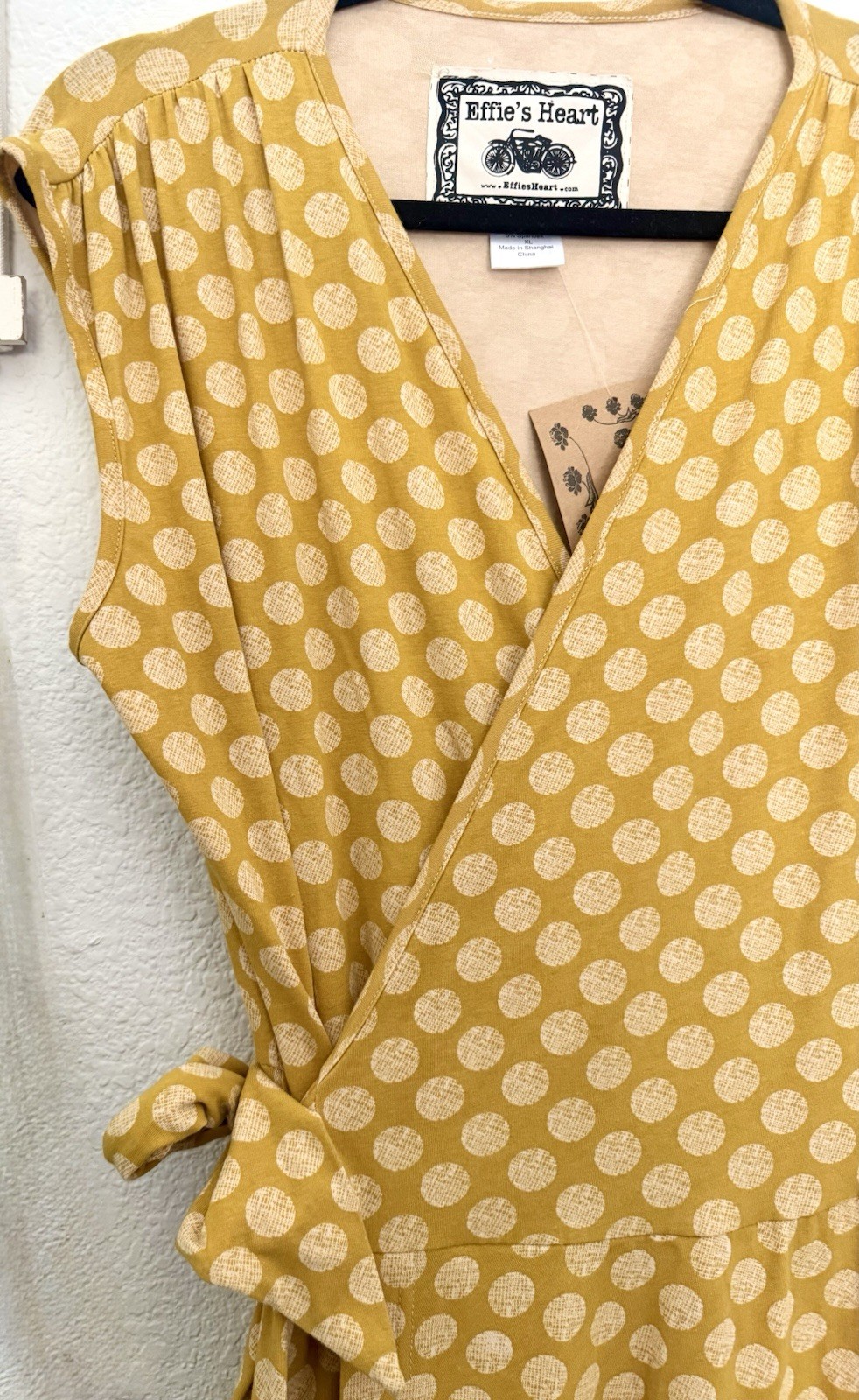 Effie’s Heart Therasa Polka Dot Wrap Midi Dress Size XL NWT