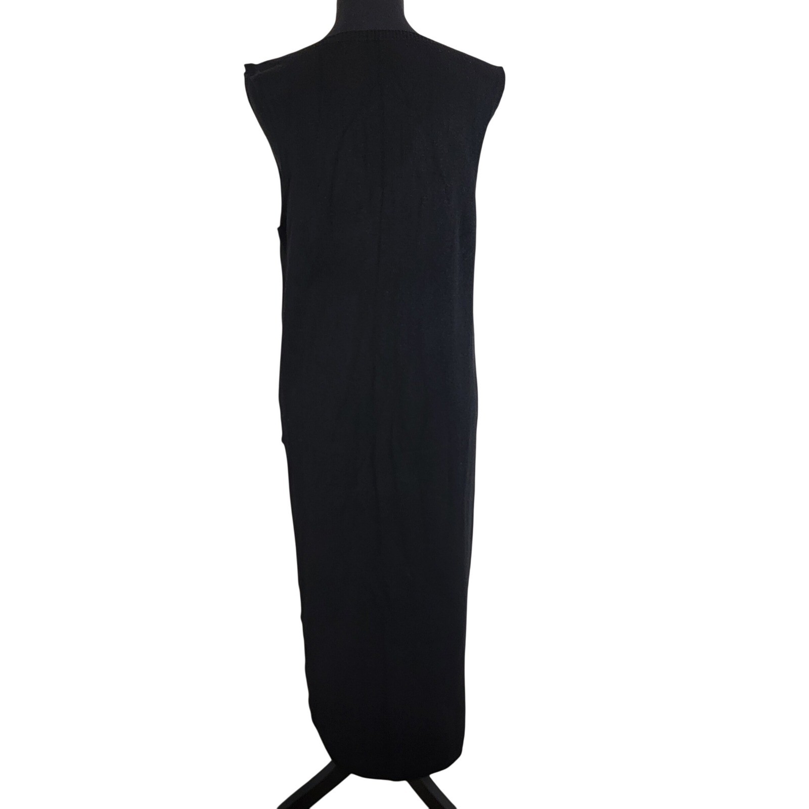 Alchemia Tricot Made in Italy Medium Black Sleeveless Maxi Knit Dress Minimalist