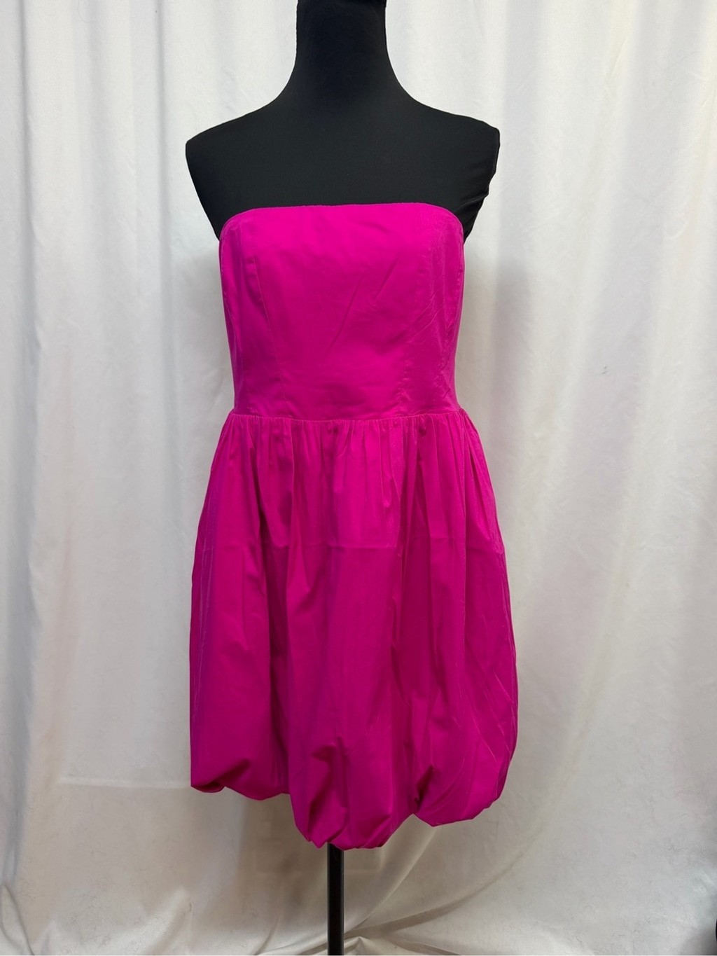 Express Women’s M Pink Strapless Bubble Hem Dress Smocked Back NWT Party