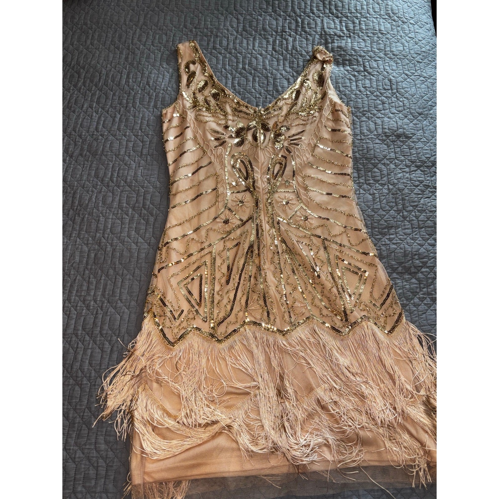 BABEYOND 1920’s Style Sequin/Embroidered Flapper Dress Sz M