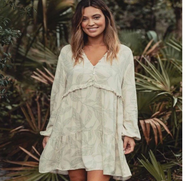The Normal Brand Alexis Tiered Peasant Dress In Palm Desert Print Women’s Small