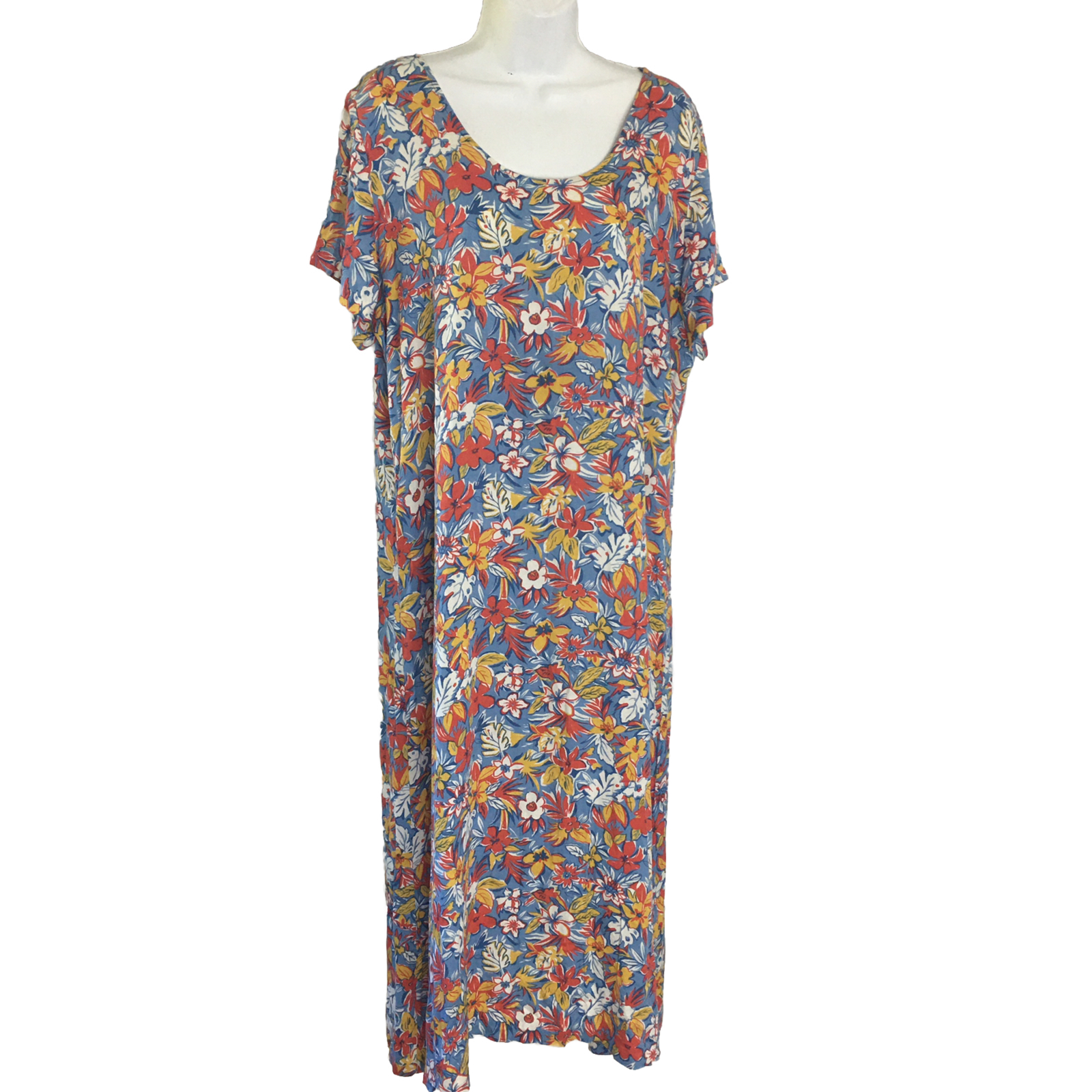 Hawaiian Moon Maxi Dress Vintage Size XL Floral Soft Flowing Made in Hawaii