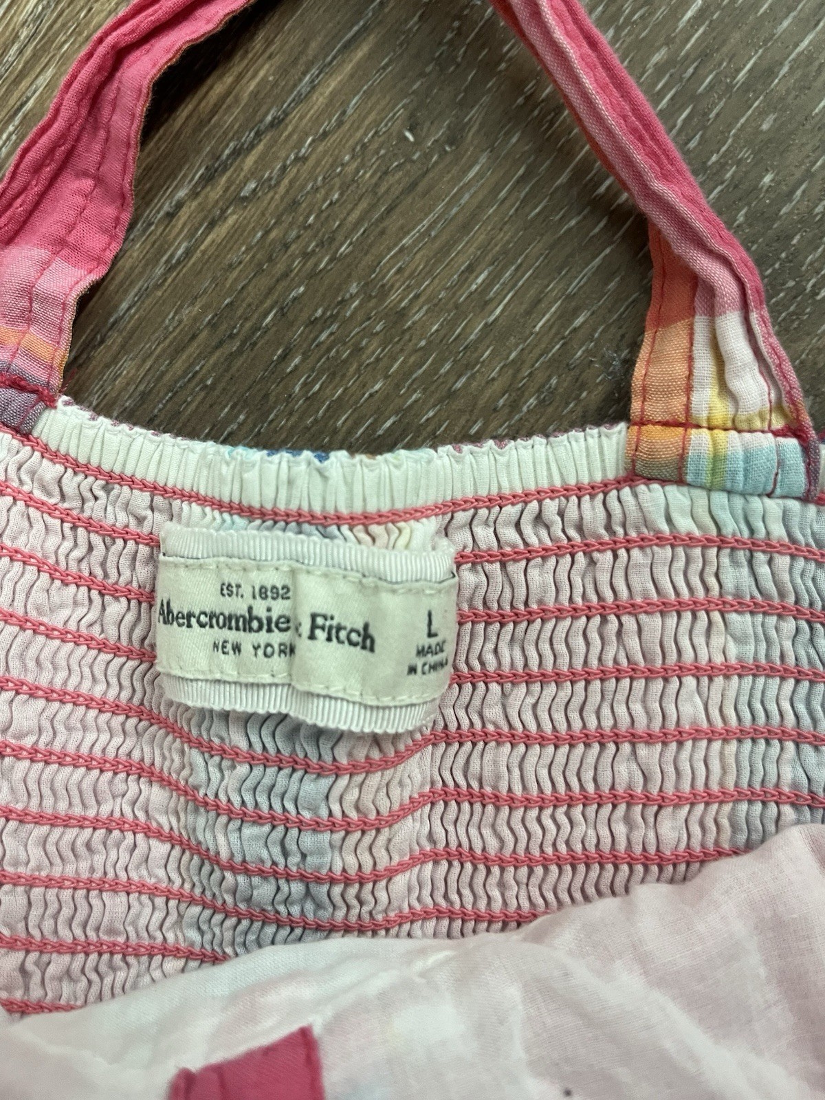 Abercrombie & Fitch Women’s Plaid Strappy Sweetheart Sundress L with moose