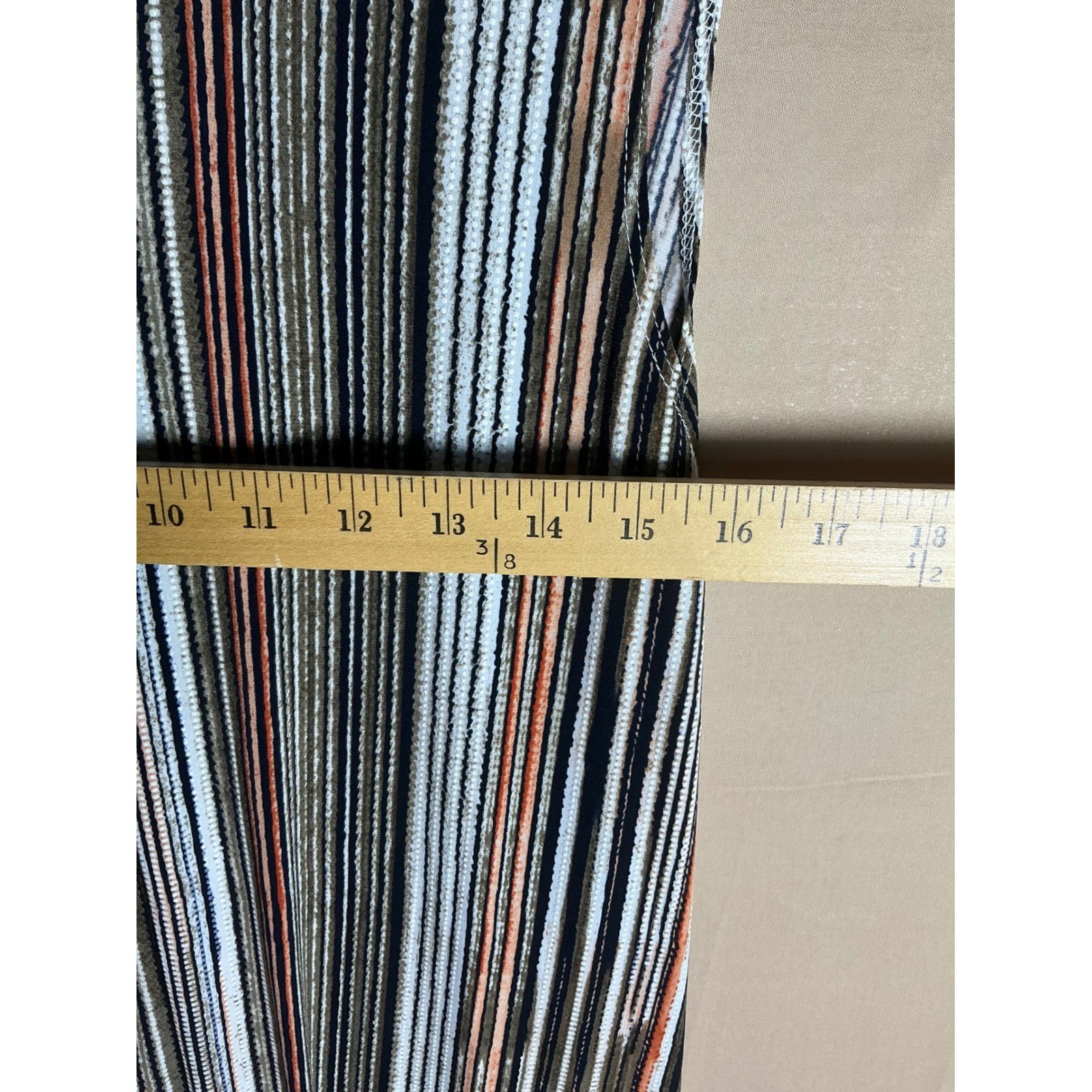 SJS Sleeveless V Neck Striped Midi Dress Women’s Size Medium