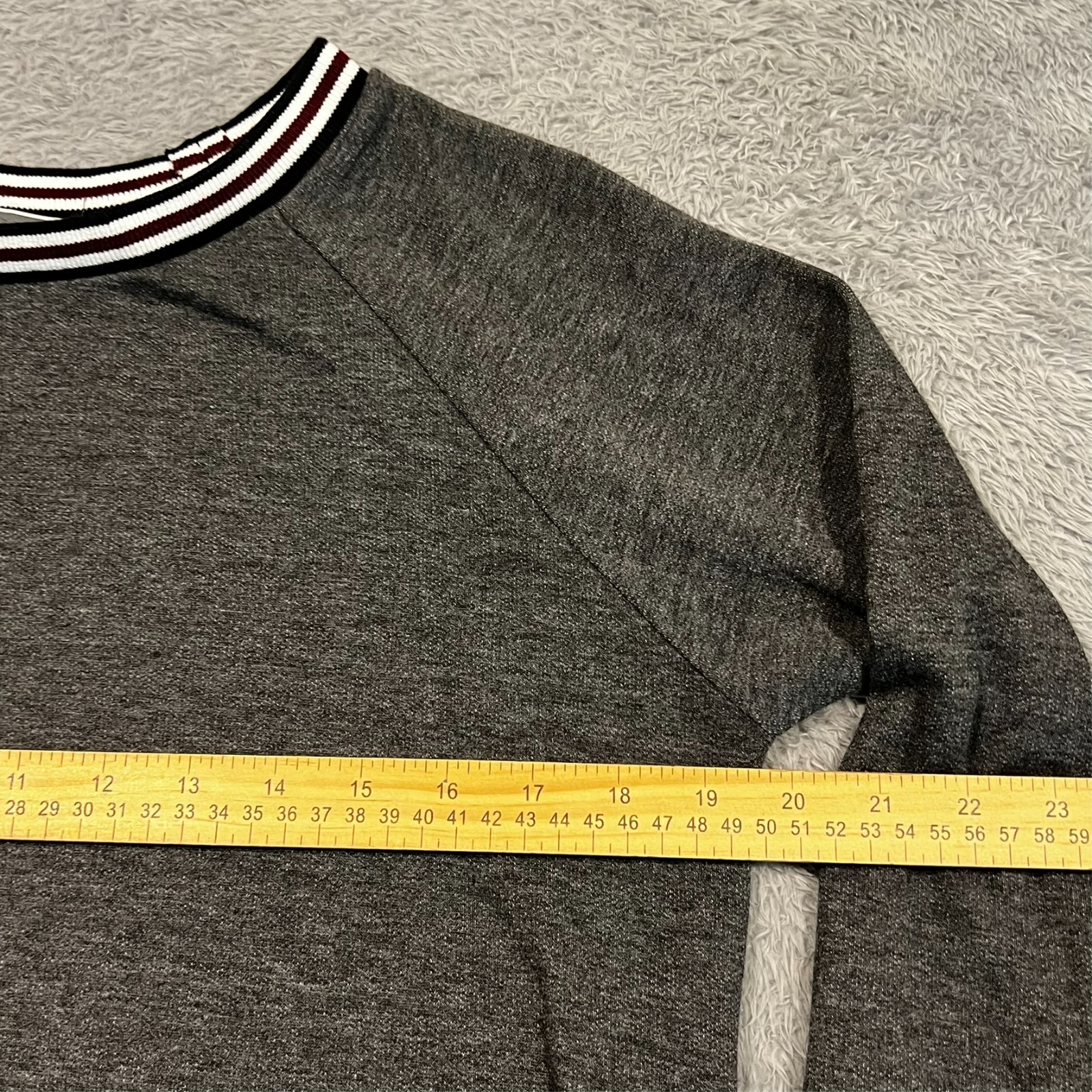 Cherish Sweater Dress Gray Long Raglan Sleeve Crew Neck Cozy USA Women’s Small