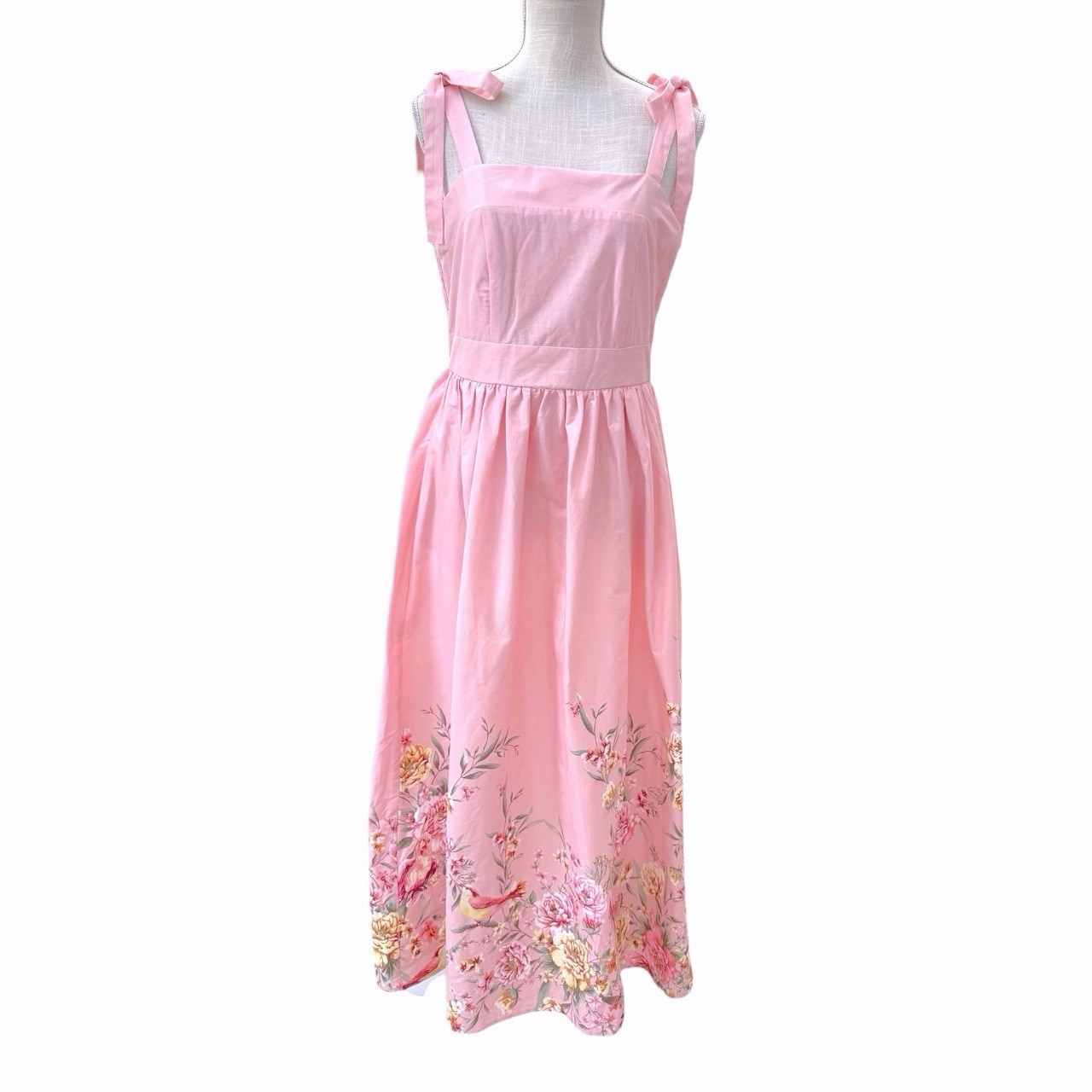 Joie Pink If Only Studio Floral Cotton Midi Dress Size Large L NWT