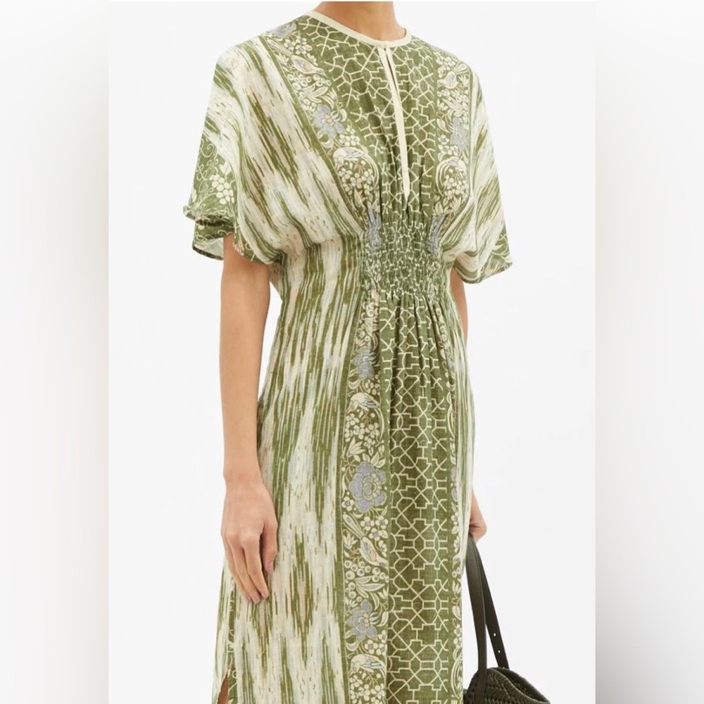 Hand Woven Printed Midi Length Dress