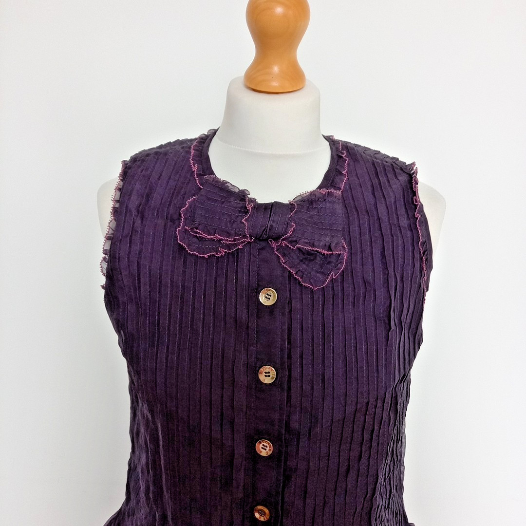 Luella Bartley Mauve Silk Ruffle Dress UK 10 Indie Romantic Y2K