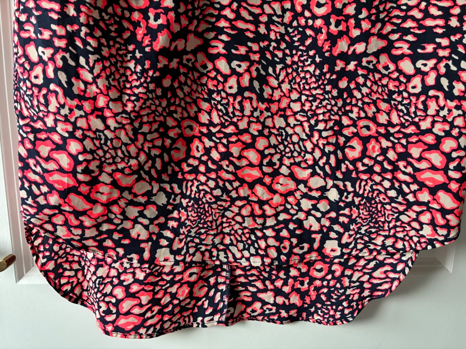 Topshop Neon Leopard Print Shift Dress – size 10