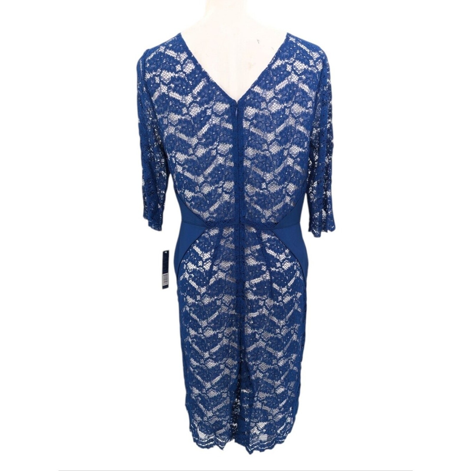 ANTONIO MELANI Navy Blue Lace Abelia Dress Formal Cocktail Size 14 New With Tags