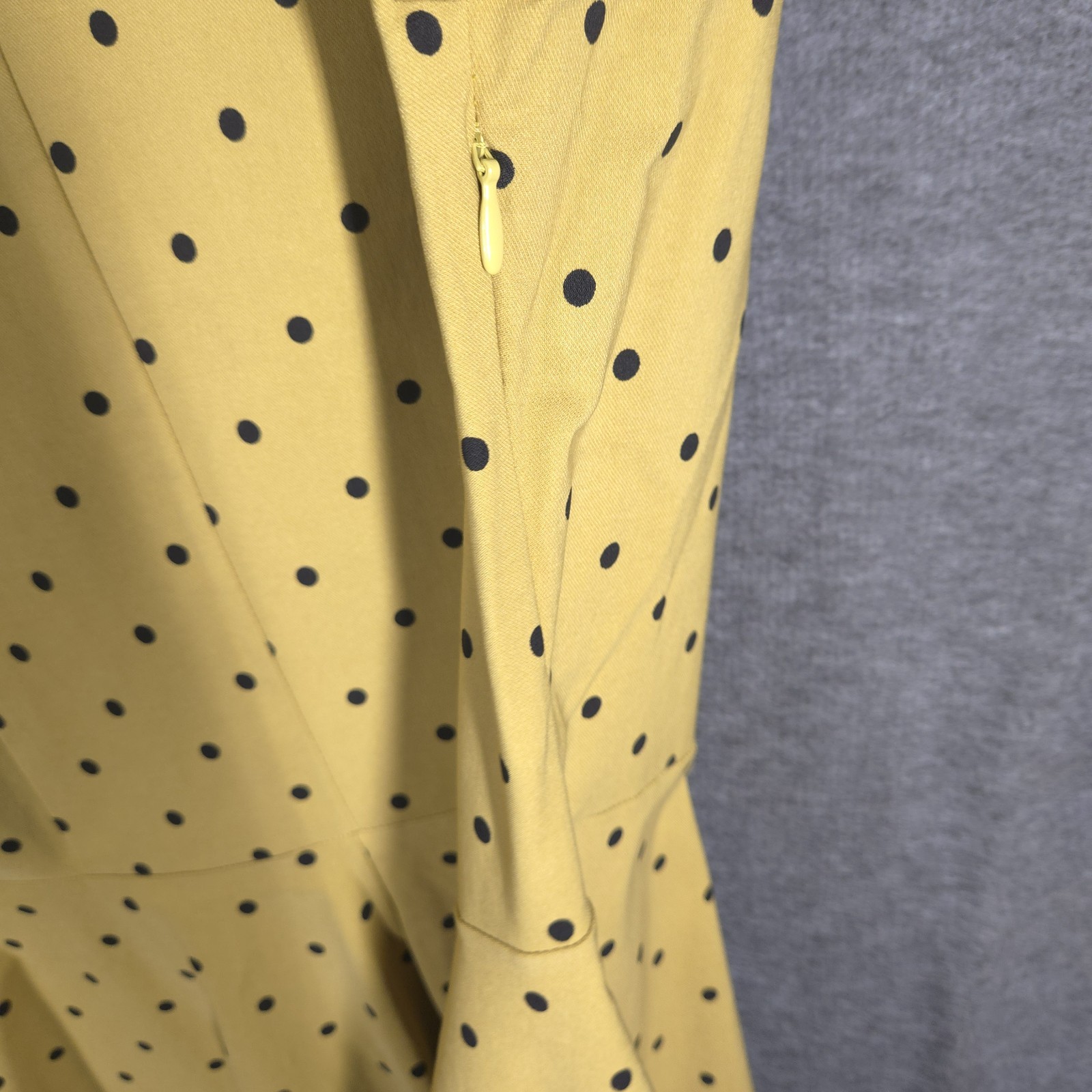 Gown Town Yellow Polka Dot Fit & Flare Dress Womens Large Retro Rockabilly Pin