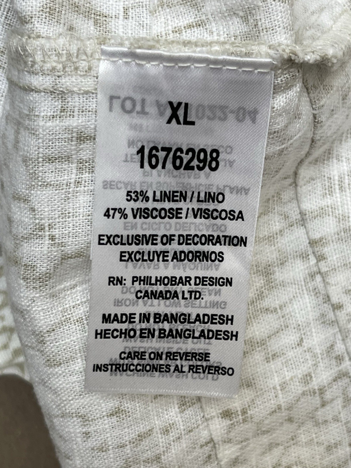 Original Nicole Miller XL Linen Blend Tunic Top V Neck Beige Short Sleeve