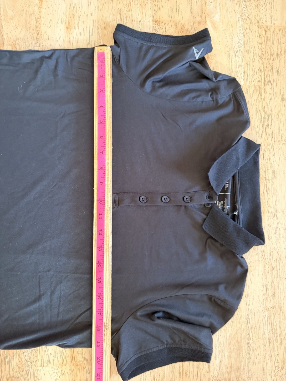 Large Black Antigua Women’s Play Through Short Sleeve Polo Dress Golf Tennis