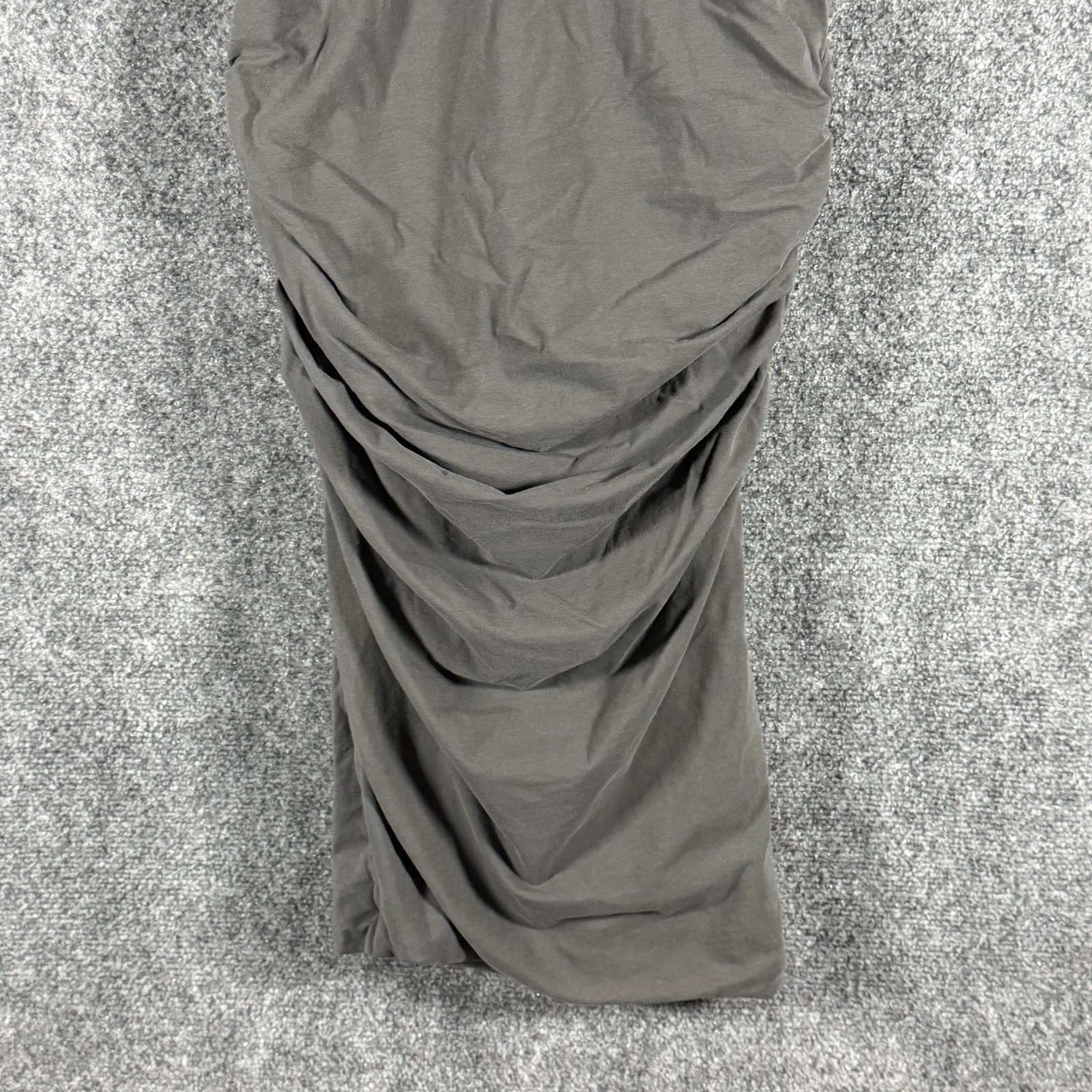 James Perse Bodycon / Ruched Midi Dress Sleeveless V-Neck Gray Size 2 USA Made