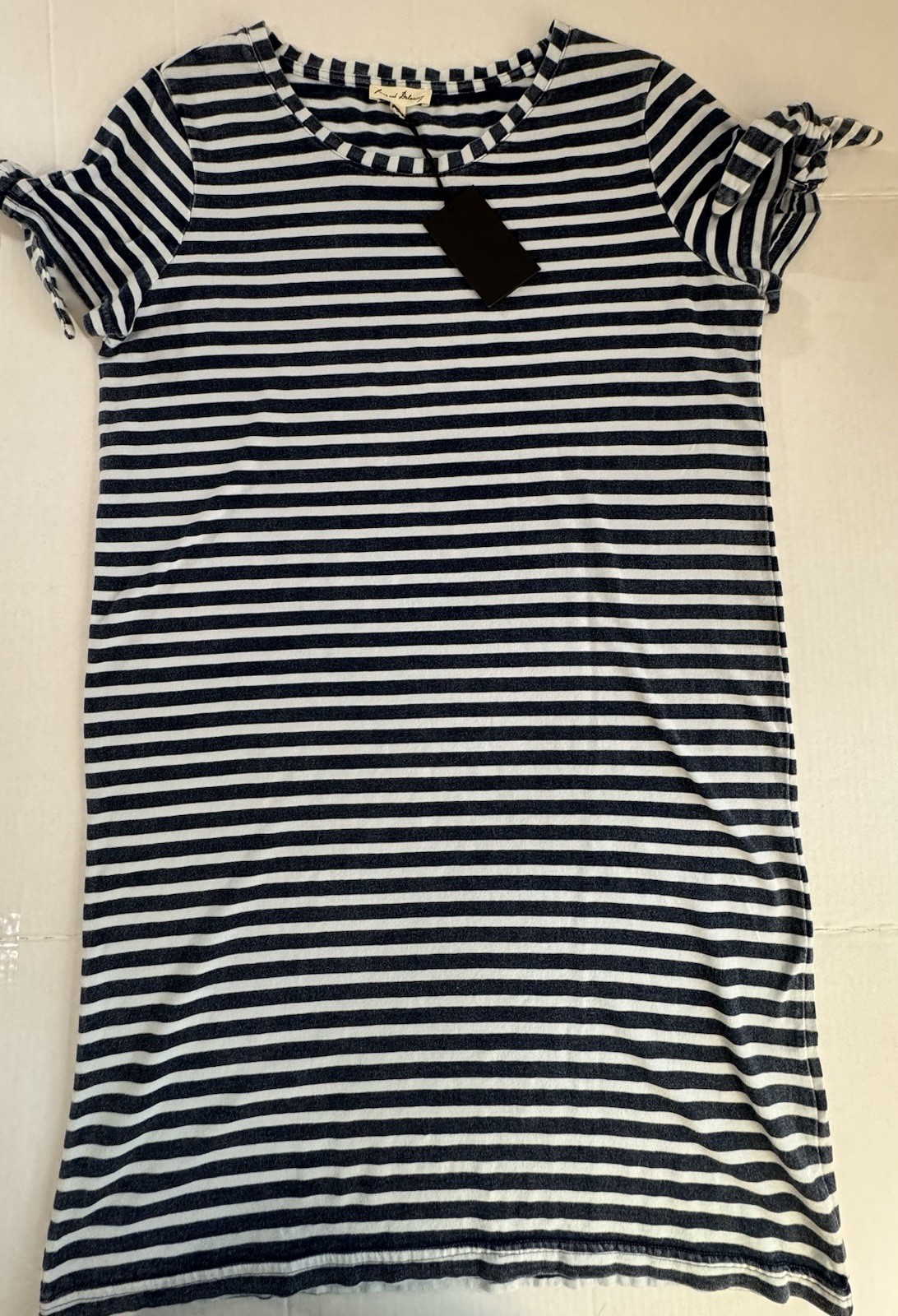Jane&Delancey M Blue/white Striped Dress Cotton