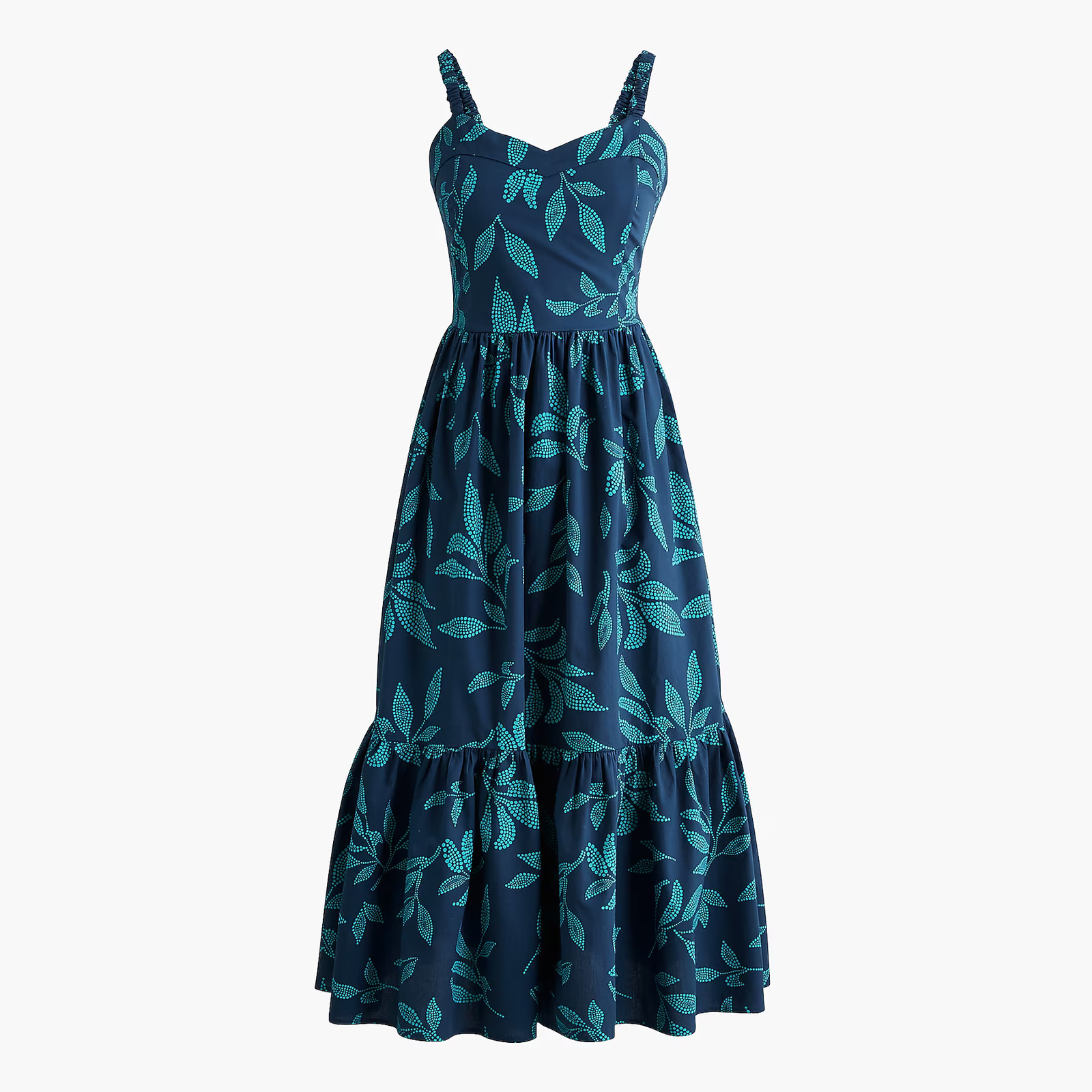 New JCREW Size 2 Corset Midi Dress in Seaport Blue Cenote $128 CA410