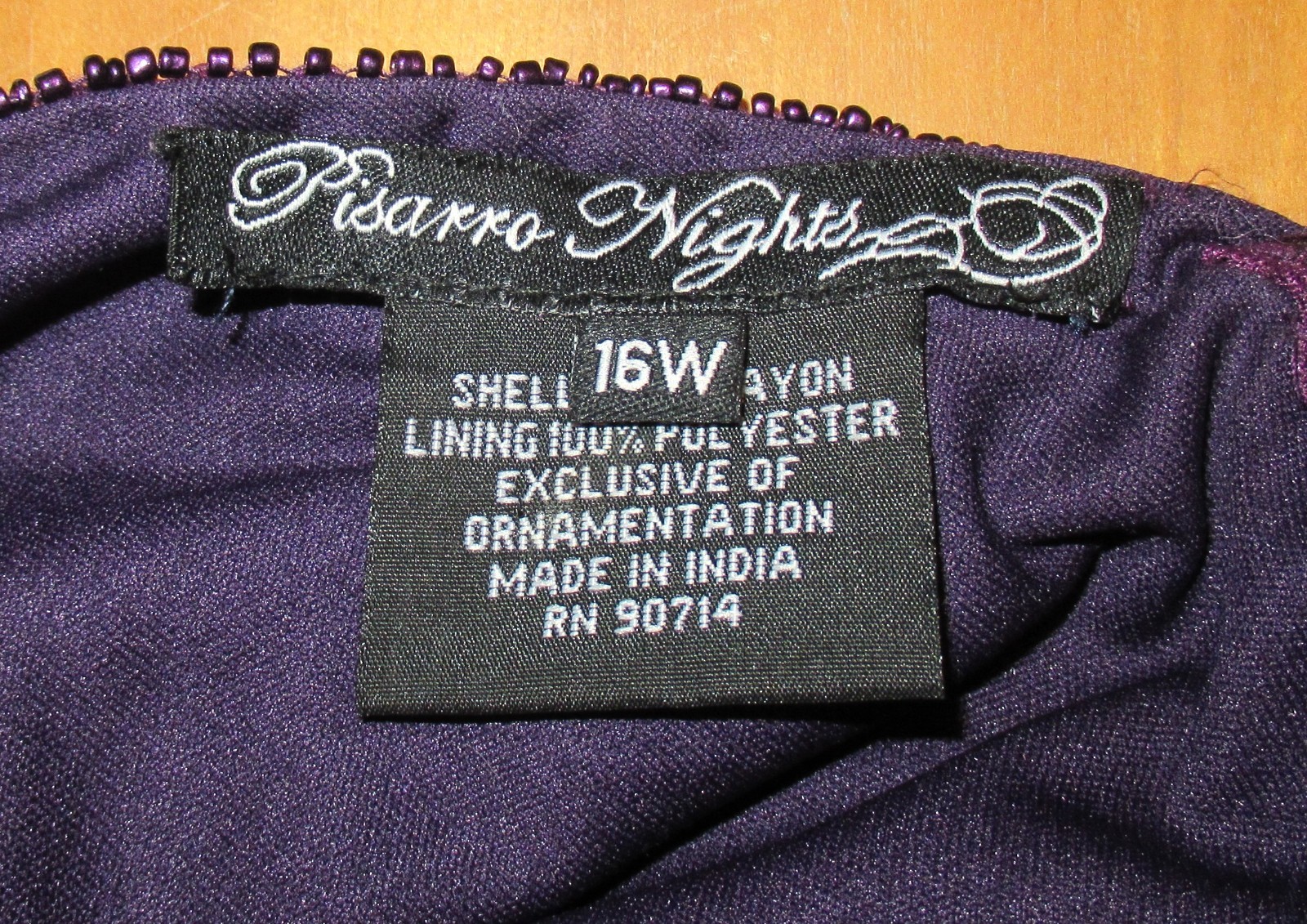 PISARRO NIGHTS Purple/Eggplant Beaded Midi Gown, 16W – Lovely for MOB