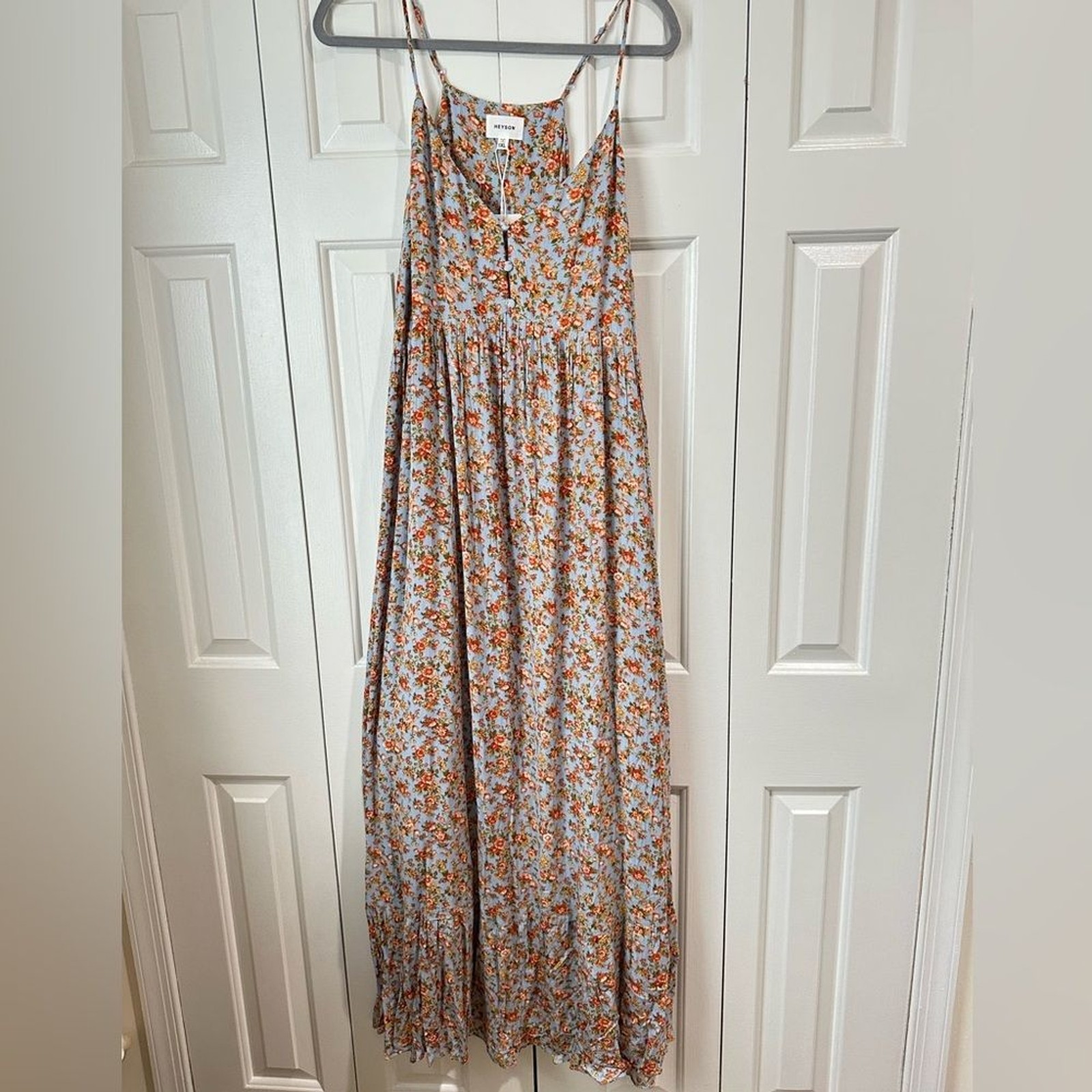 HEYSON Take Your Chances Full Size Floral Halter Neck Maxi Dress Size 1XL
