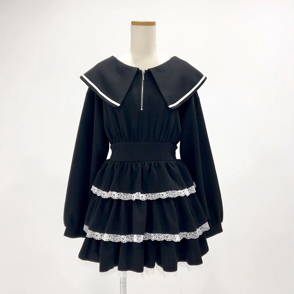 Thanksgiving Sale Target Half Zip Tiered Ruffled Mini Dress Jirai New