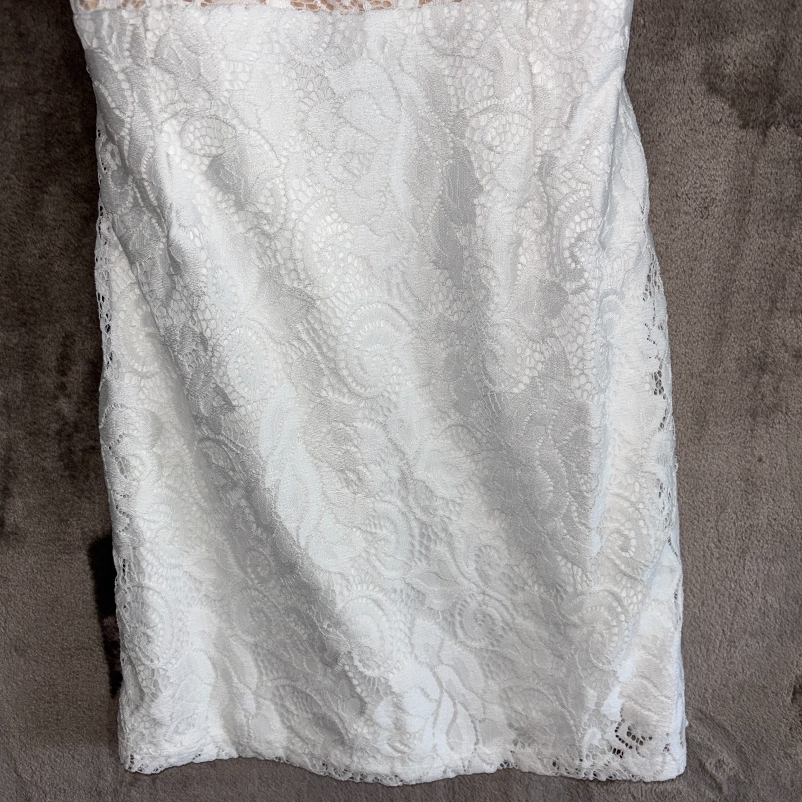 Windsor White Lace Halter Mini Dress Open Back Lace-Up Bodycon NWT Large