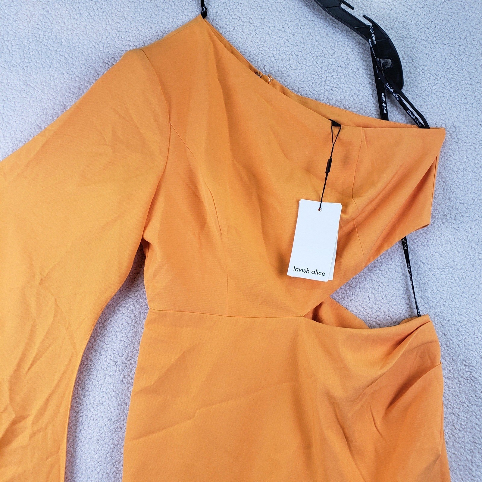 Lavish Alice One Shoulder Cape Mini Dress Womens 10 Yellow Asymmetrical Cutout